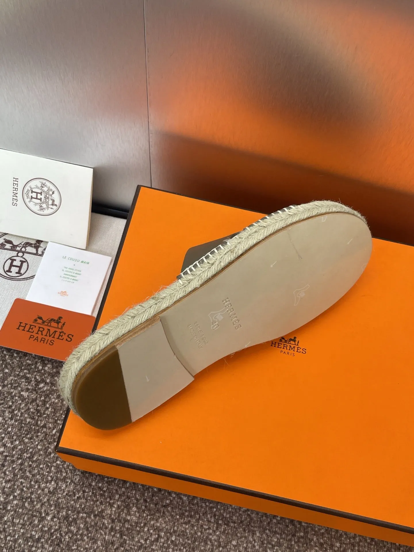 HM 25 Antigua Espadrilles Etoupe Calfskin