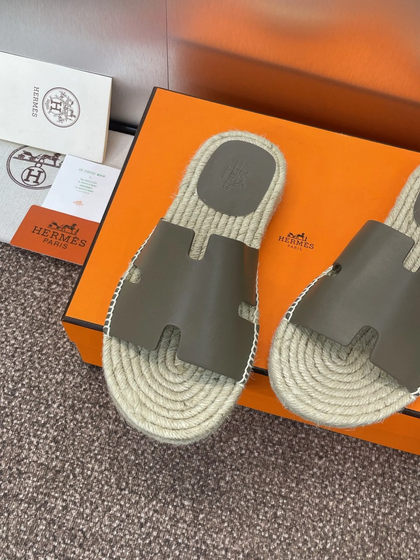 HM 25 Antigua Espadrilles Etoupe Calfskin
