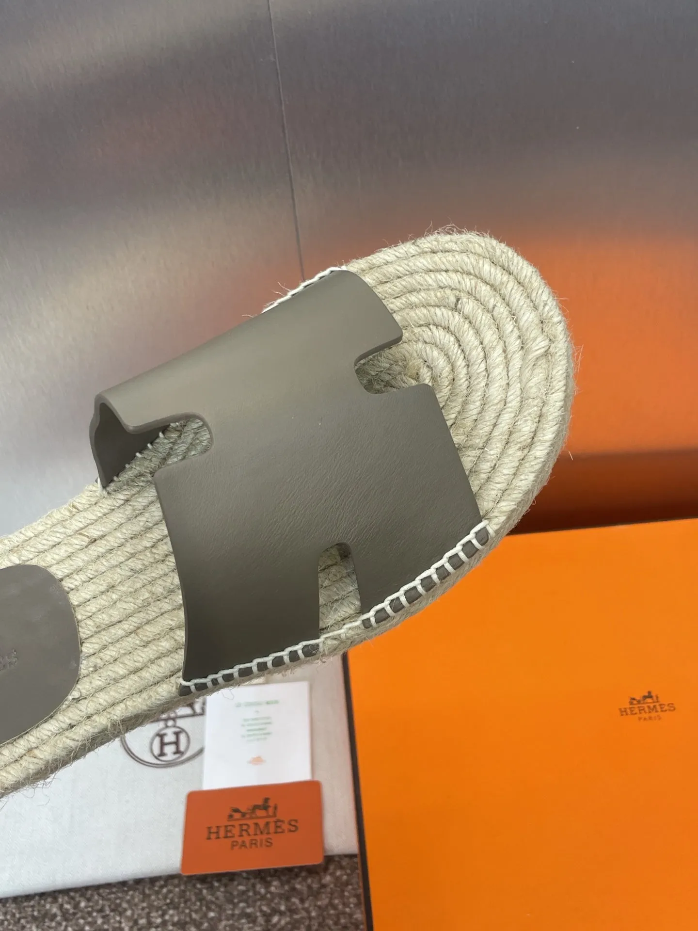 HM 25 Antigua Espadrilles Etoupe Calfskin