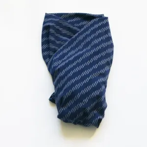 Indigo Blue Ikat Zebra Stripe Baby Swaddle Wrap