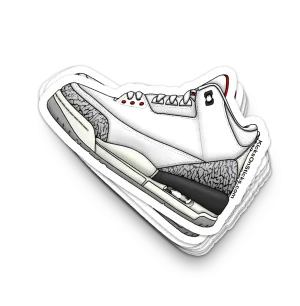 Jordan 3 "Reimagined White Cement" White Sneaker Sticker