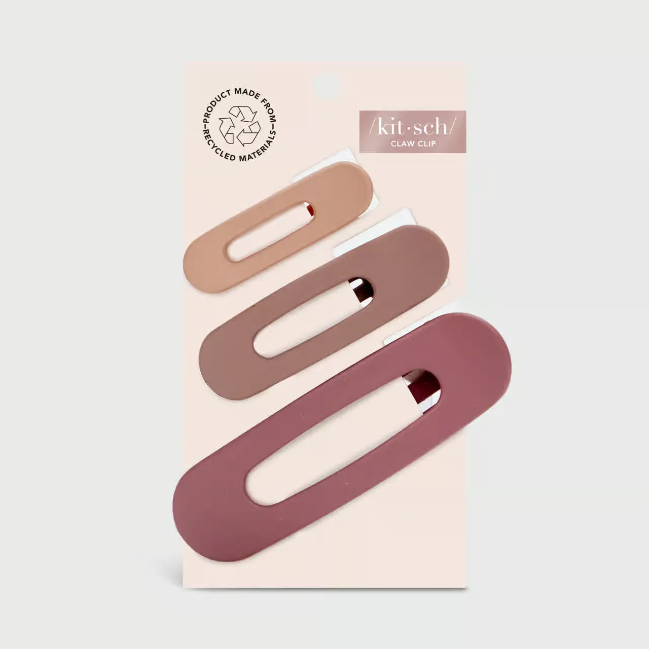 Kitsch Flat Lay Claw Clip 3pc Flat - Terracotta