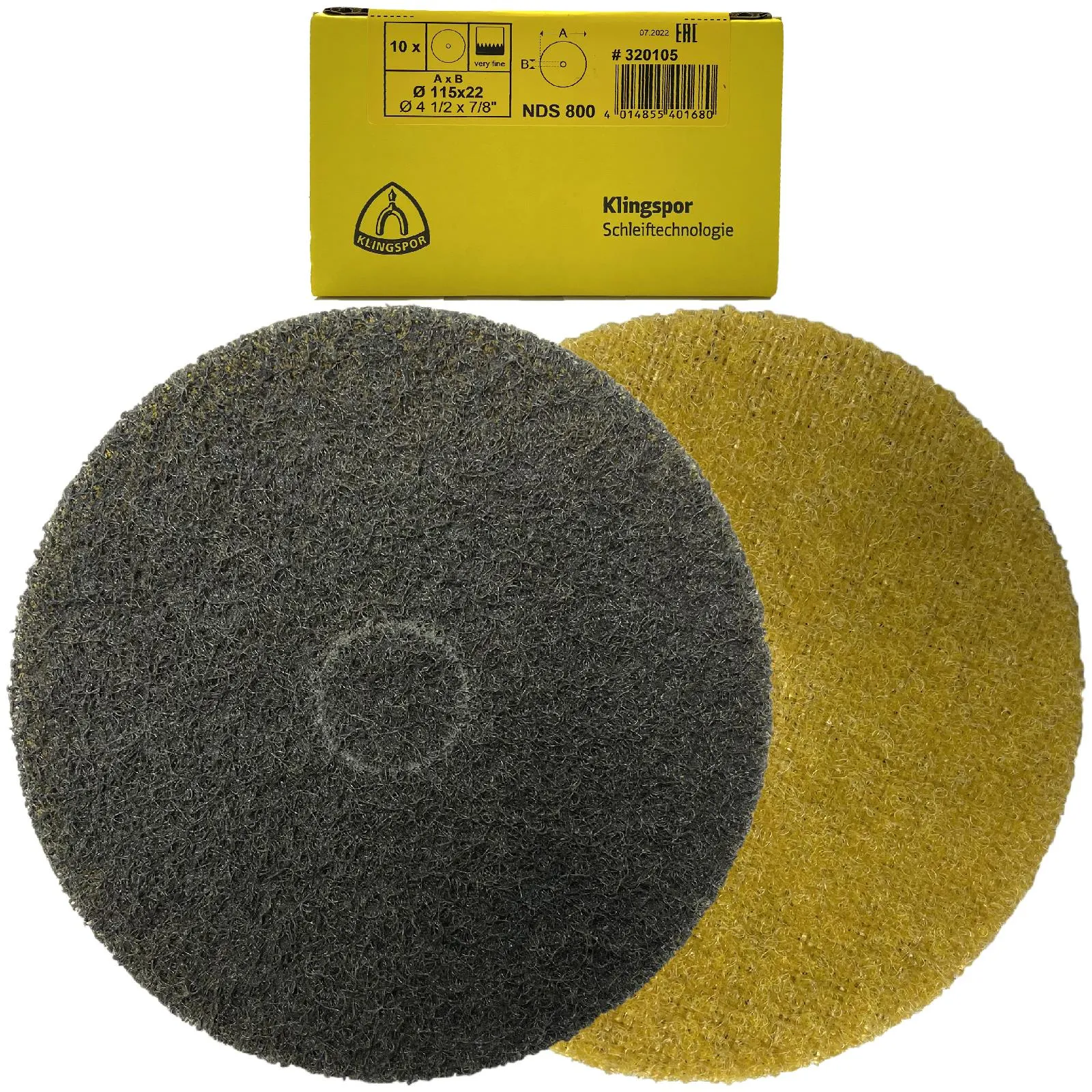 Klingspor Non Woven Web Discs for Metals Stainless Steel Like Scotch Brite 115mm