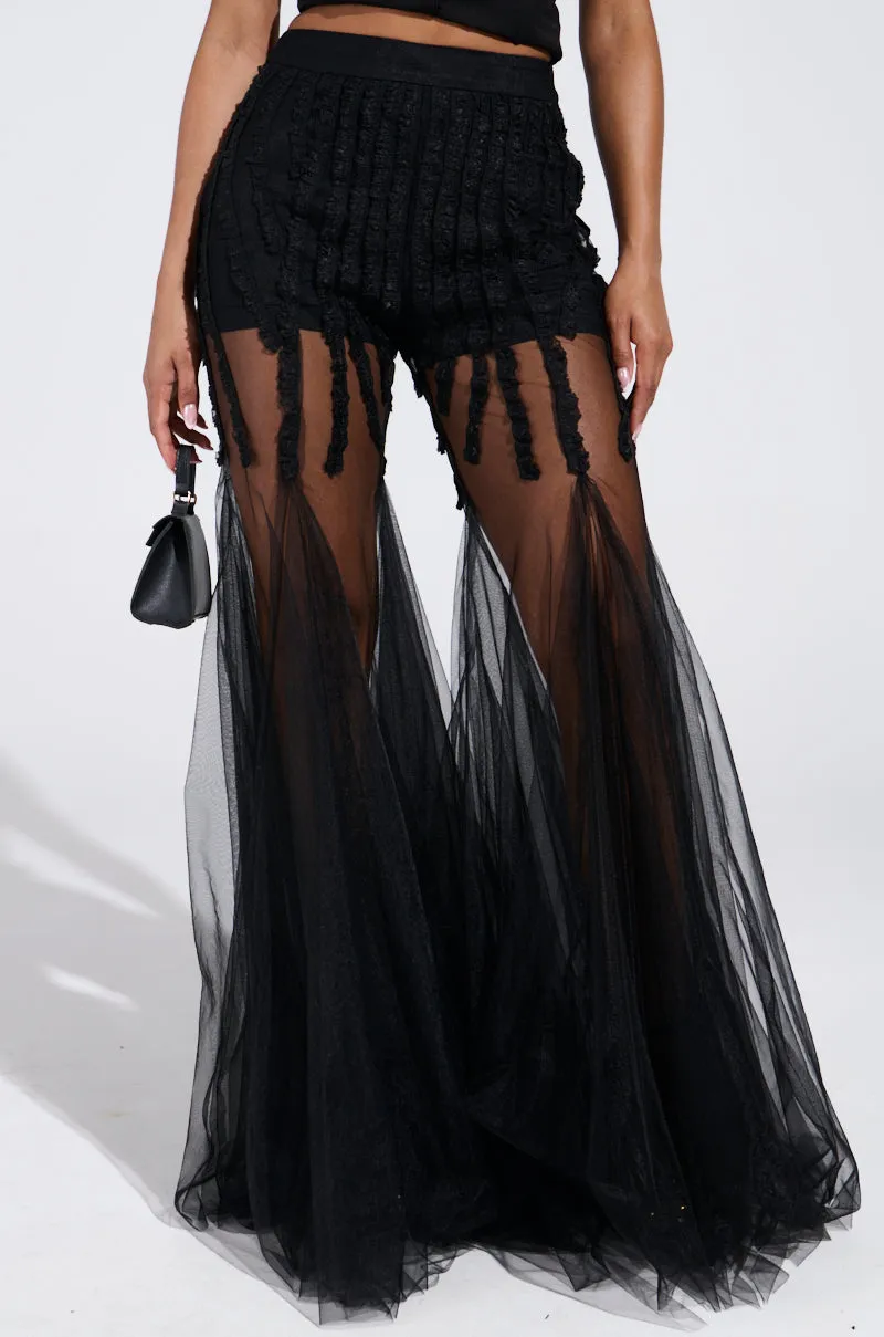KYLIE MESH FLARE PANT