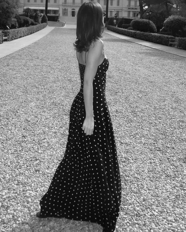 Langes Polka Dots Kleid Chic