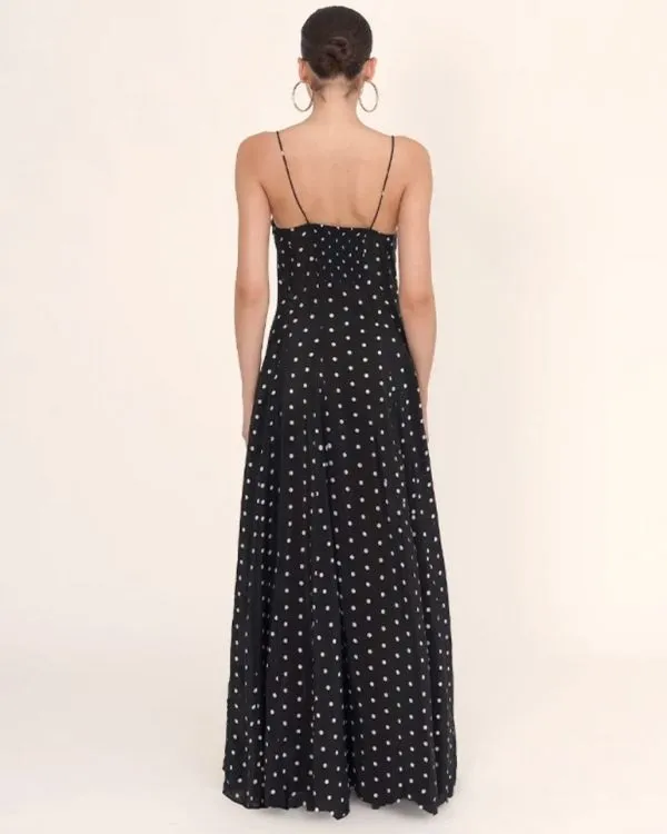 Langes Polka Dots Kleid Chic