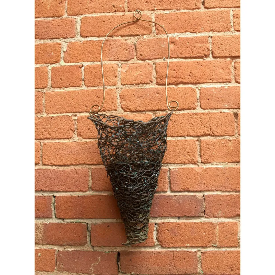 Large Woven Copper Hanging Planter