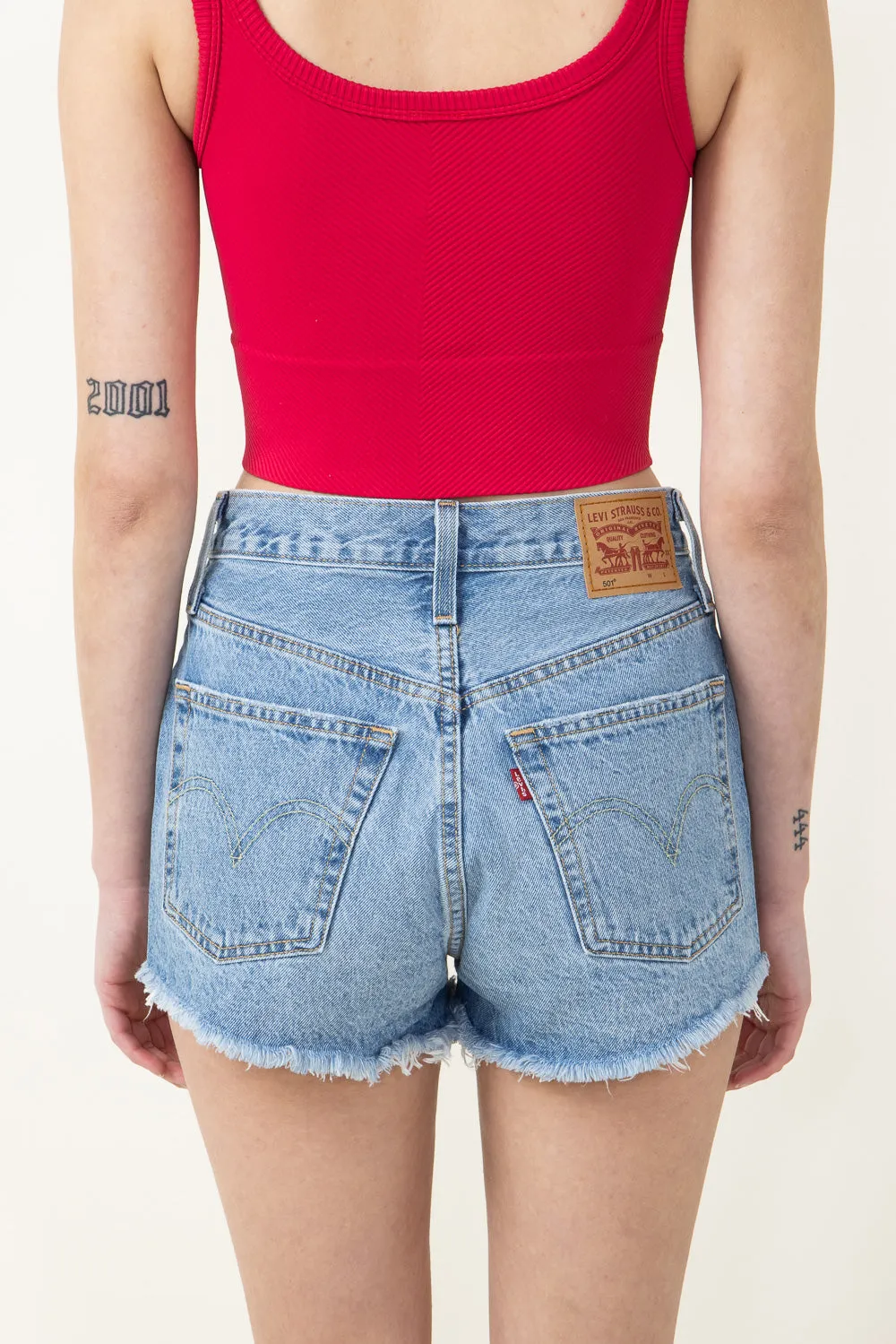 Levi’s 501 High Rise Med Wash Denim Shorts for Women | 56327-0321