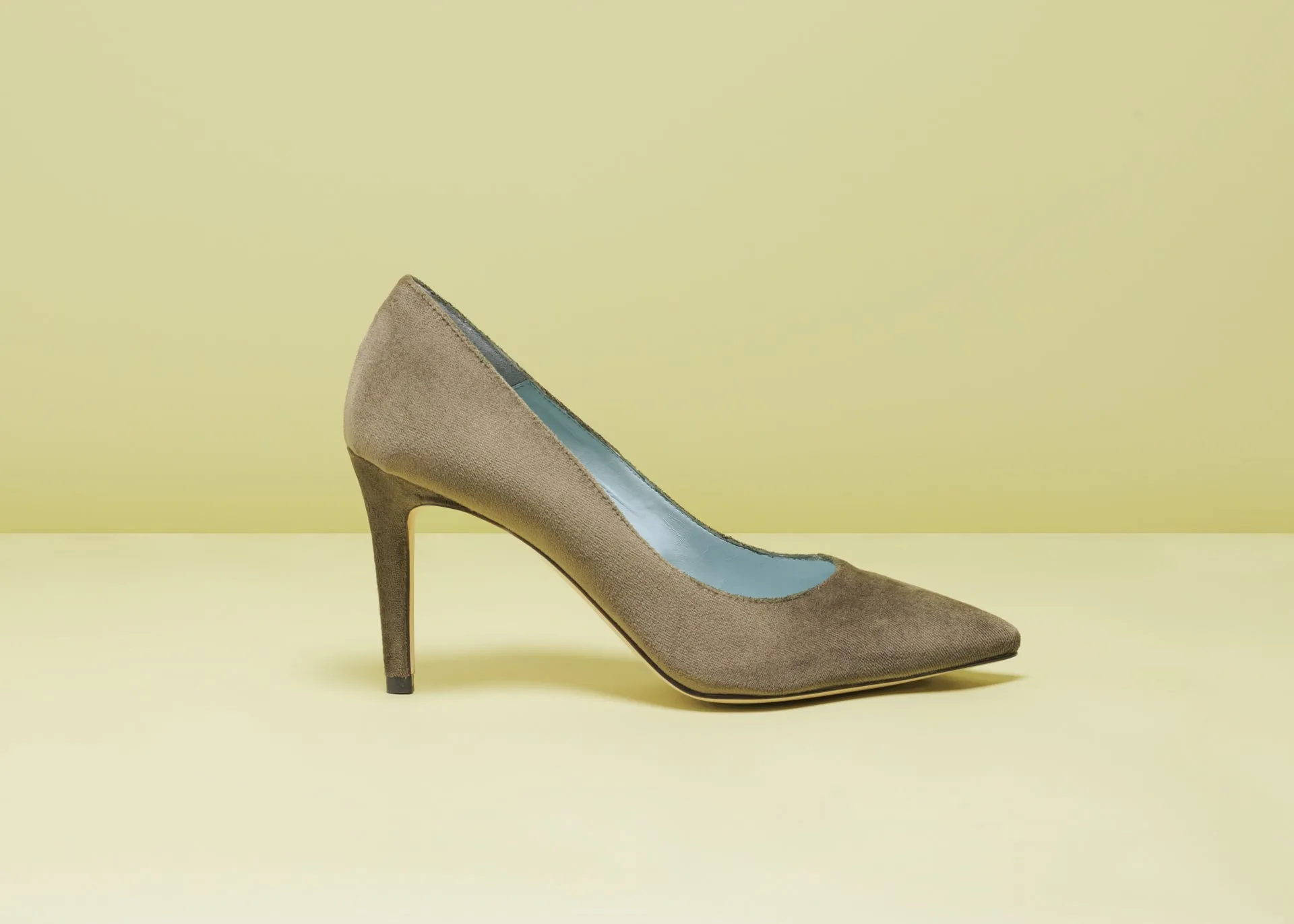MARA KHAKI VELVET PUMPS