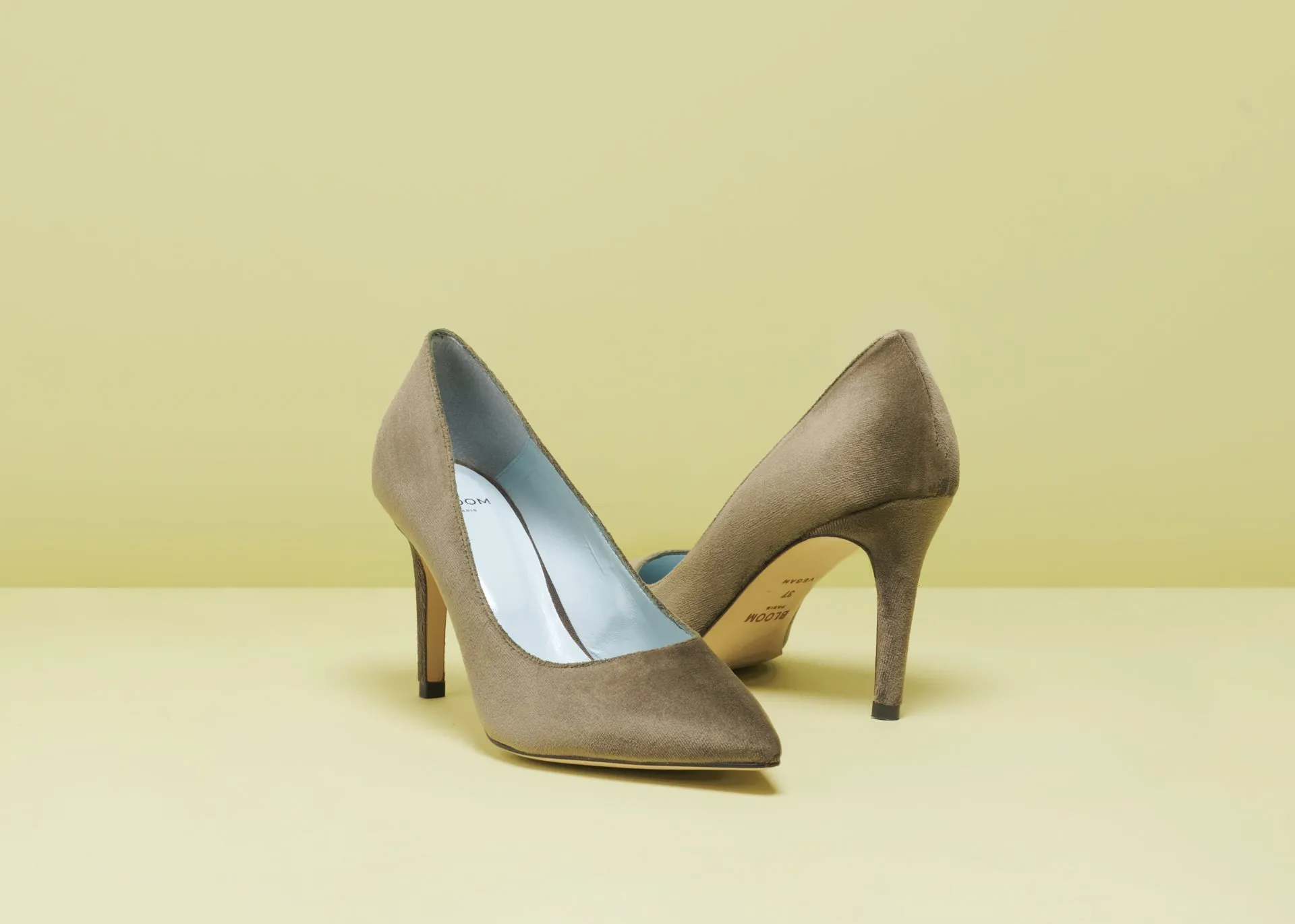 MARA KHAKI VELVET PUMPS