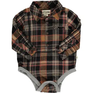 Me & Henry Jasper Woven Onesie - Brown Plaid