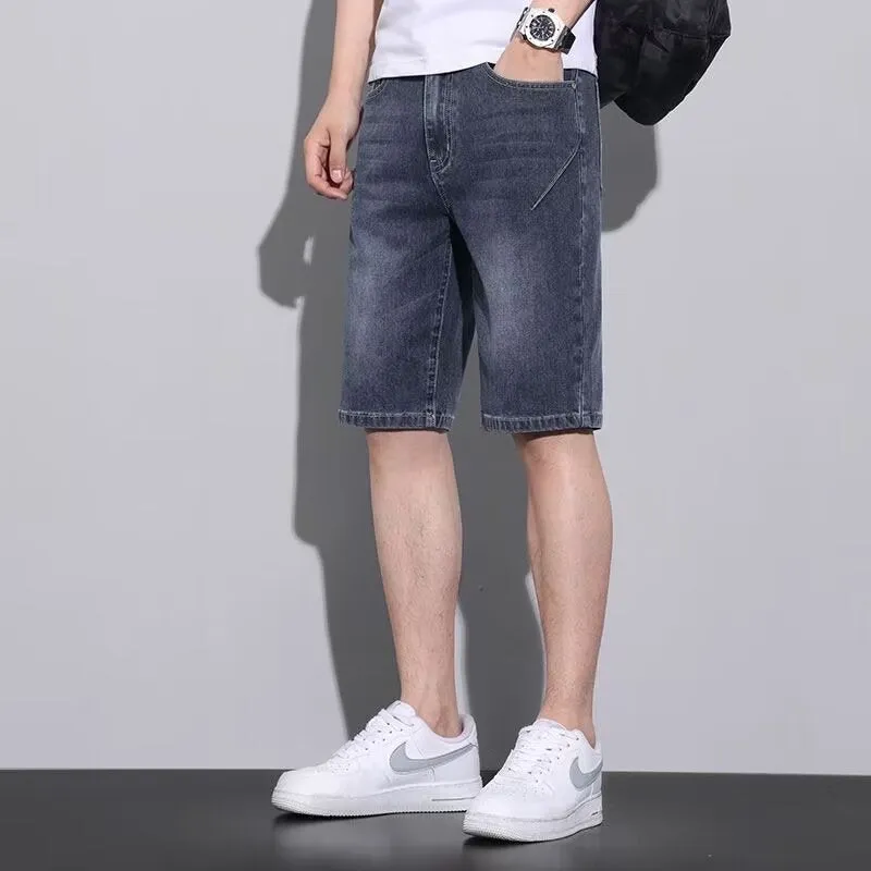 Men’s Summer Denim Shorts | Loose Fit 5-Point Stretch