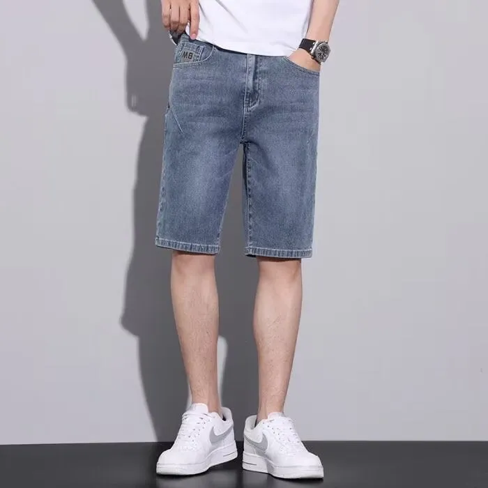 Men’s Summer Denim Shorts | Loose Fit 5-Point Stretch