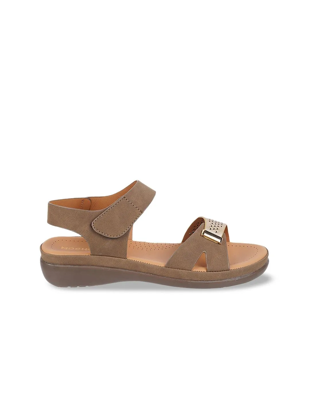 Mochi Textured Backstraps Suede Open Toe Flats