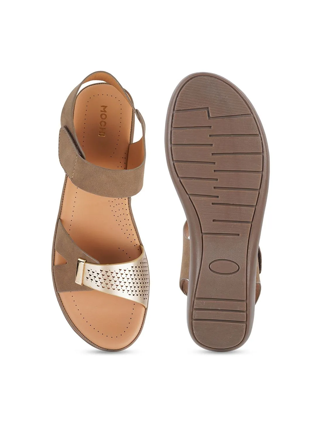 Mochi Textured Backstraps Suede Open Toe Flats