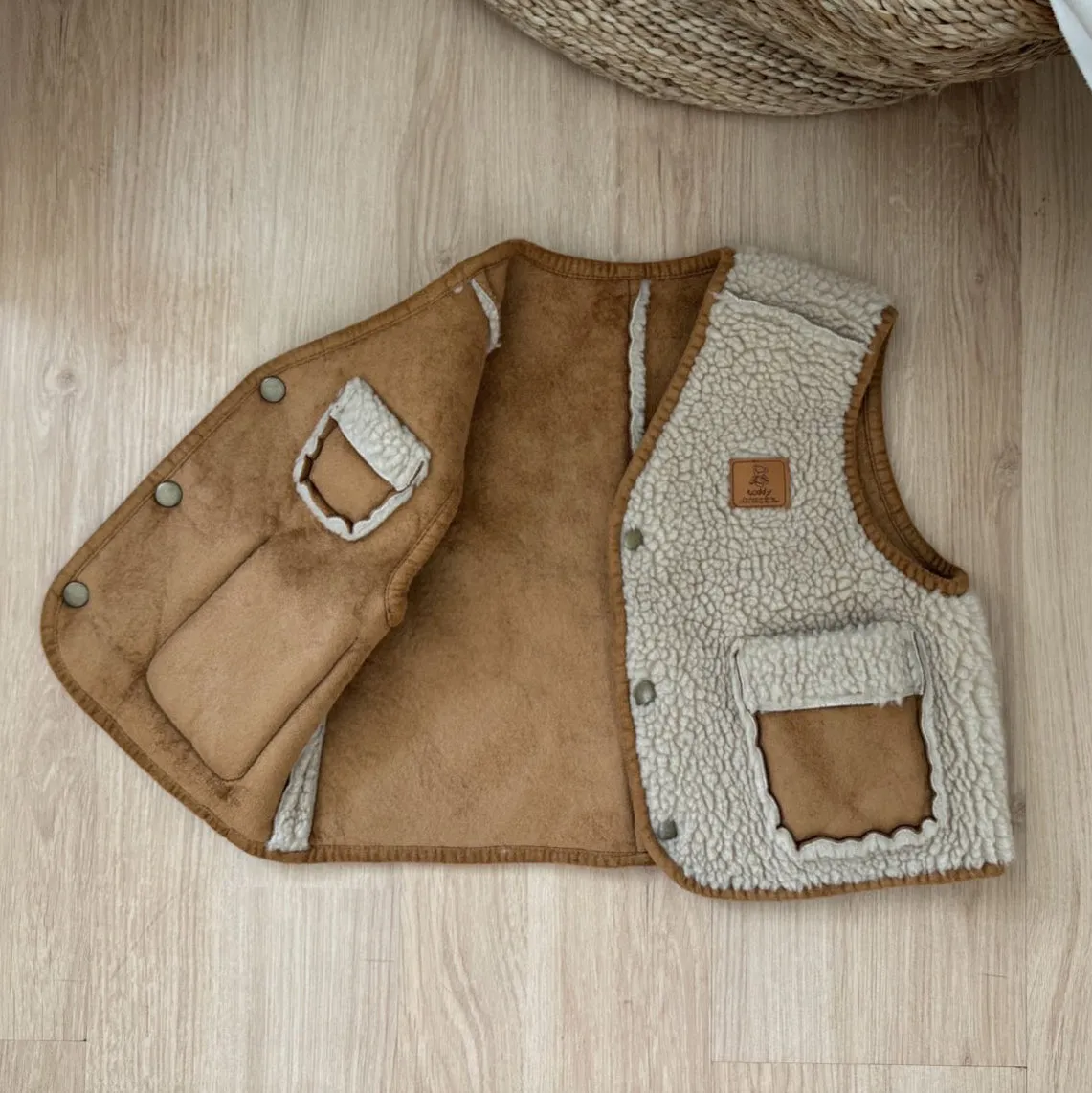 Moody Reversible Faux Suede and Sherpa Vest