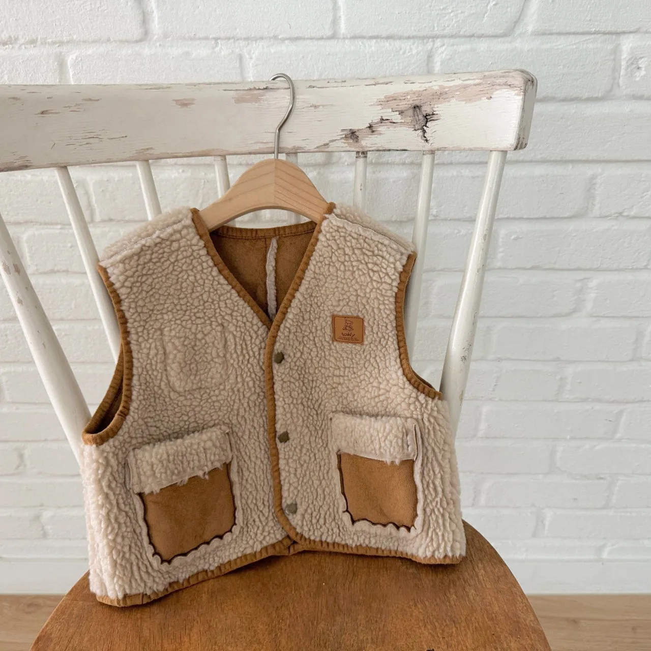 Moody Reversible Faux Suede and Sherpa Vest