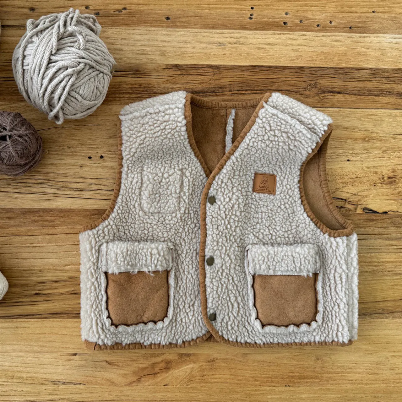 Moody Reversible Faux Suede and Sherpa Vest