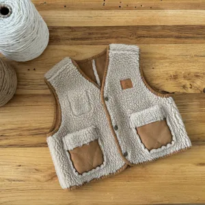 Moody Reversible Faux Suede and Sherpa Vest
