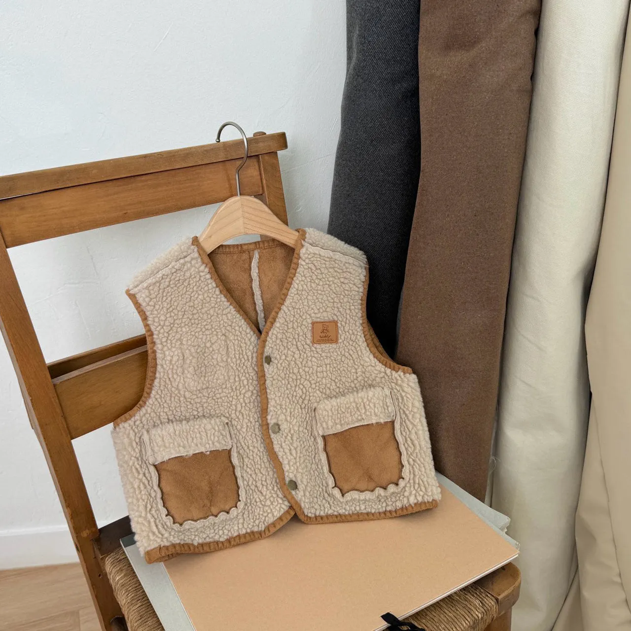 Moody Reversible Faux Suede and Sherpa Vest