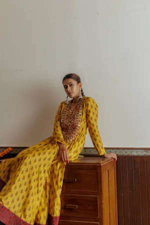 Mustard Mughal Kurta