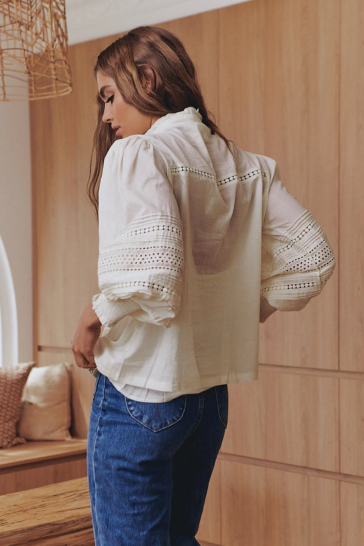 Mystical Embroidery Blouse- Ivory ~ MOS the label