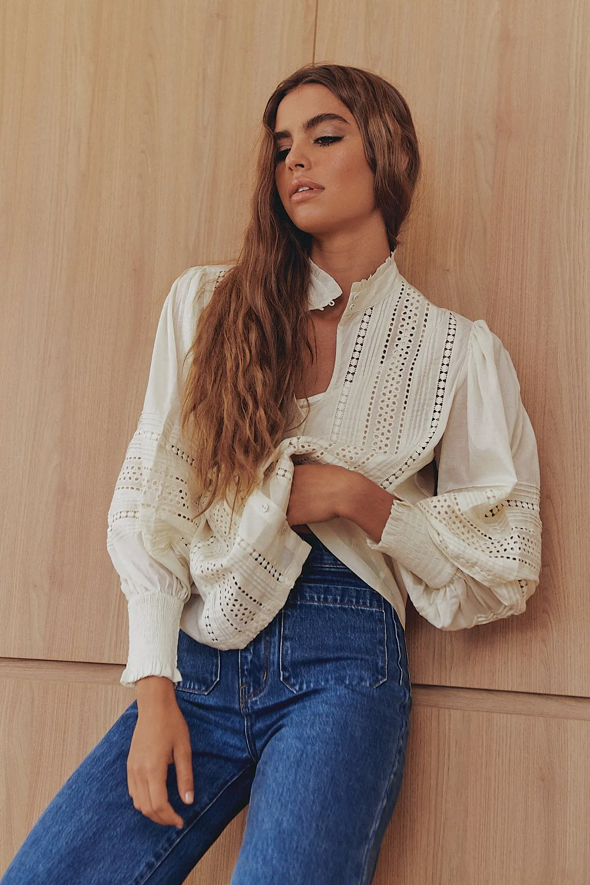 Mystical Embroidery Blouse- Ivory ~ MOS the label