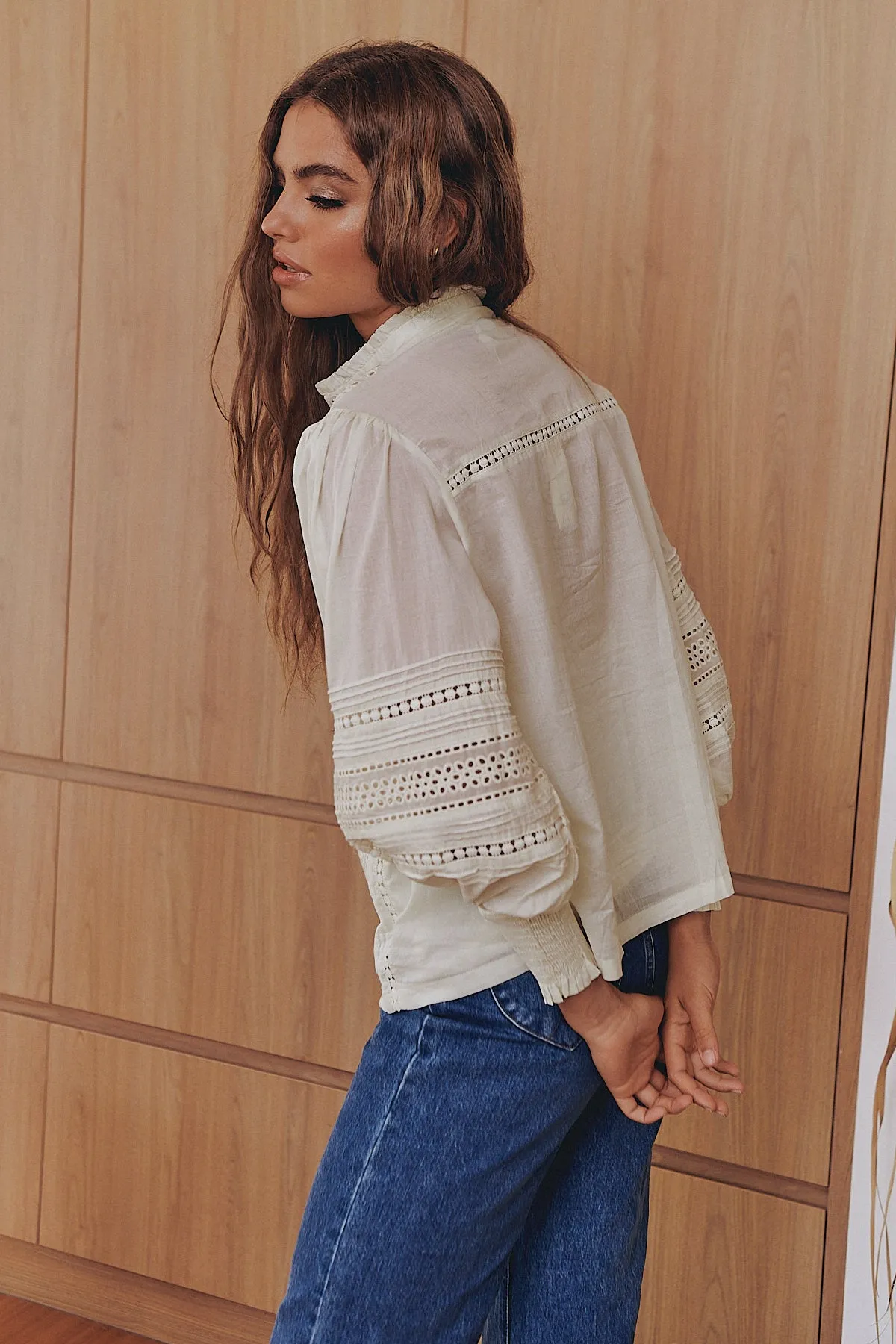 Mystical Embroidery Blouse- Ivory ~ MOS the label