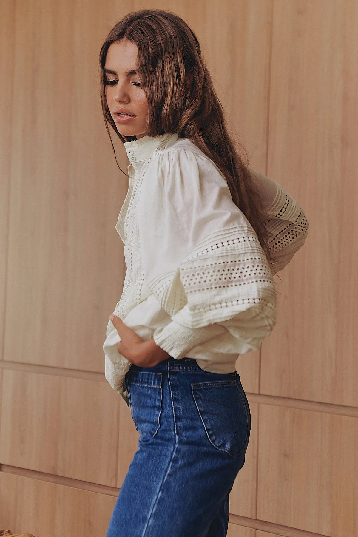 Mystical Embroidery Blouse- Ivory ~ MOS the label