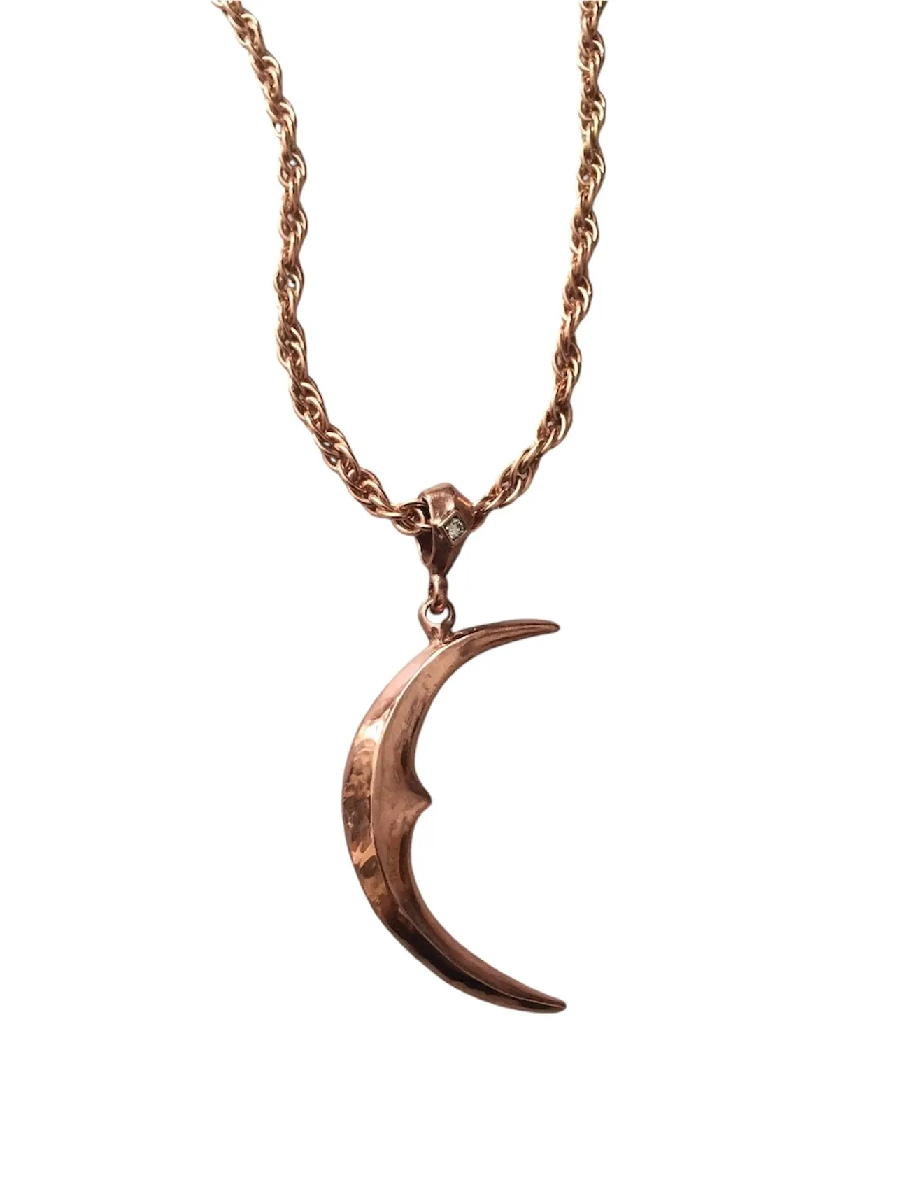 Necklace - Rose Crescent Moon & Dimaond