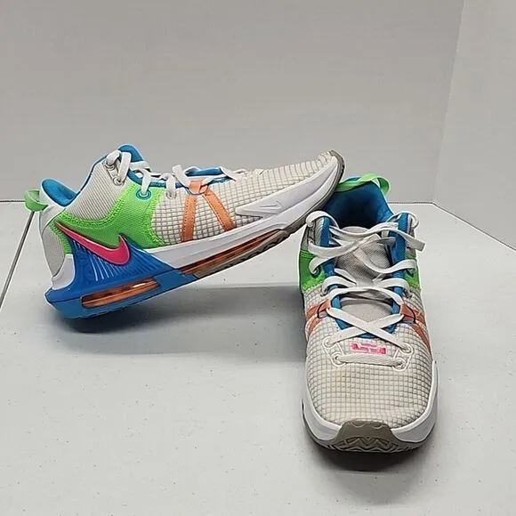 Nike LeBron Witness 7 Sneakers Grey Fog Hyper Pink DM1123-003 Trainers Size 10