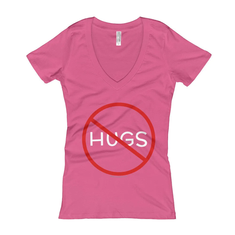 No Hugs Personal Space Fitted V-Neck T-Shirt