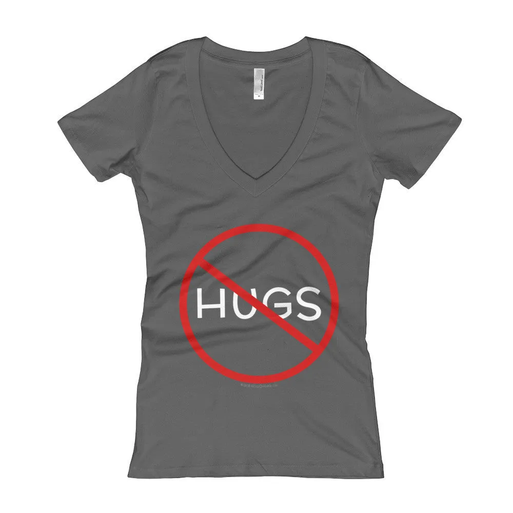 No Hugs Personal Space Fitted V-Neck T-Shirt