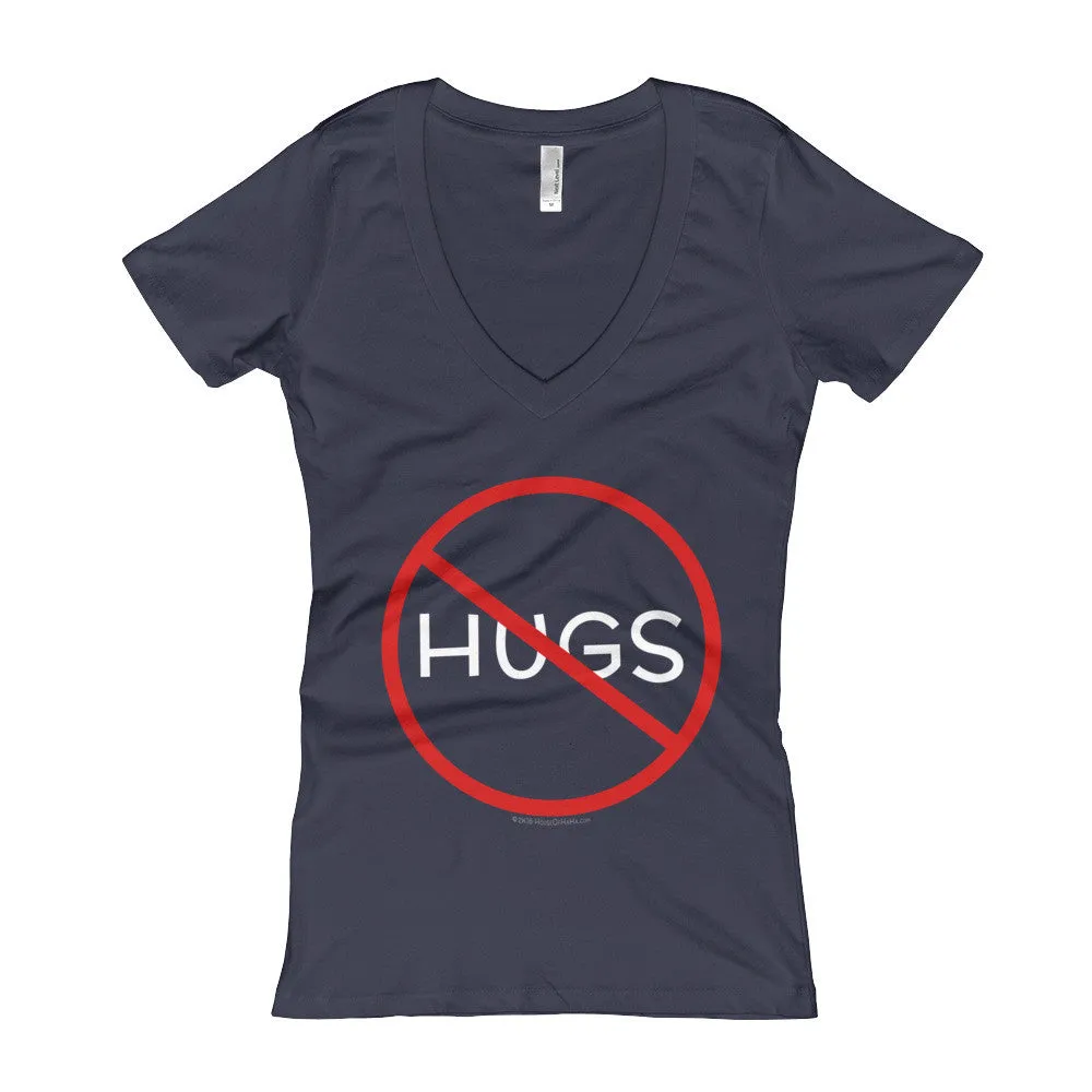 No Hugs Personal Space Fitted V-Neck T-Shirt