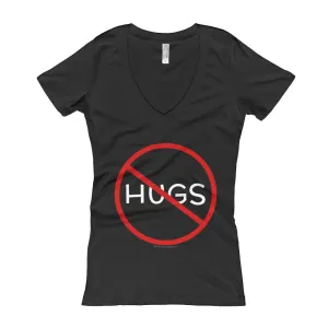 No Hugs Personal Space Fitted V-Neck T-Shirt