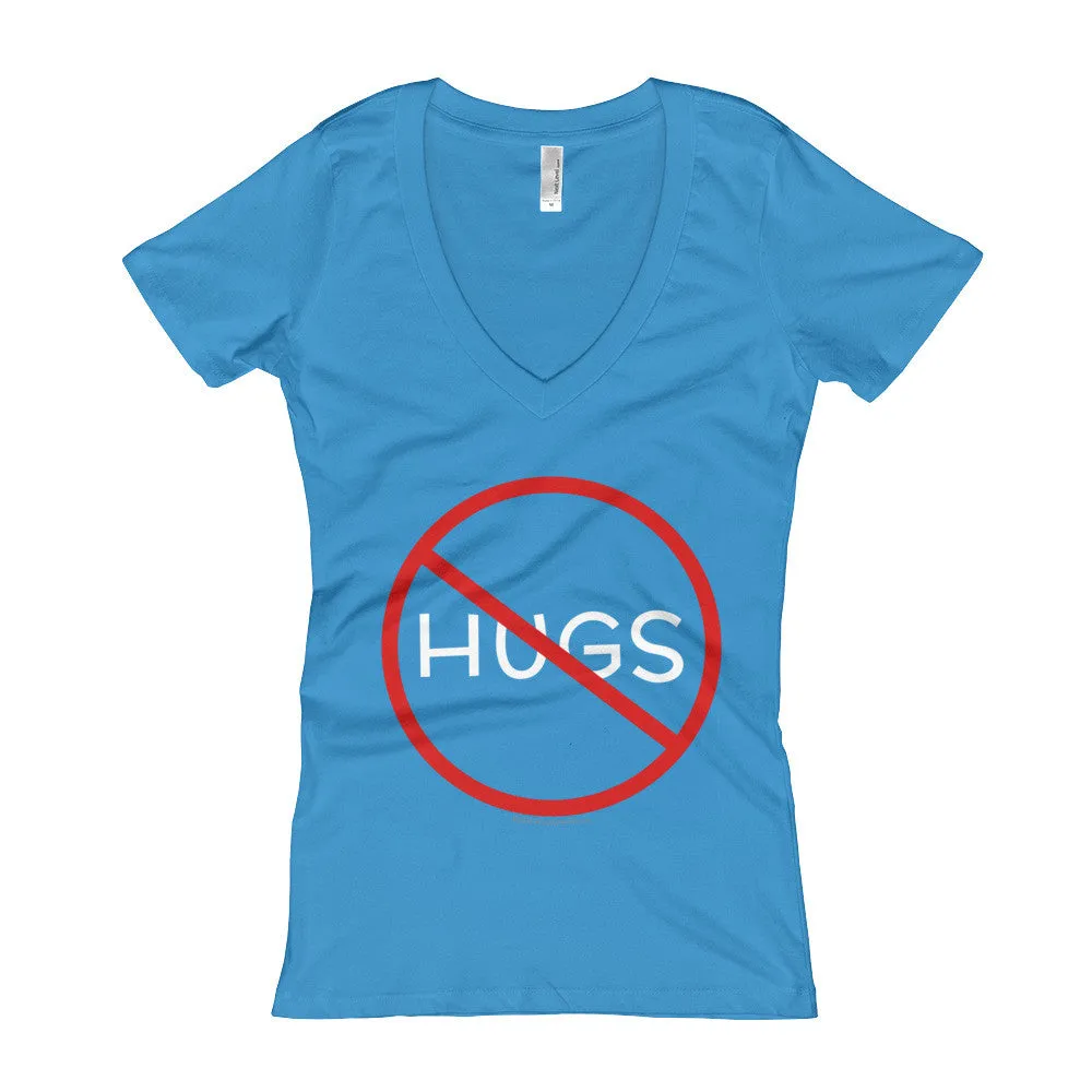 No Hugs Personal Space Fitted V-Neck T-Shirt