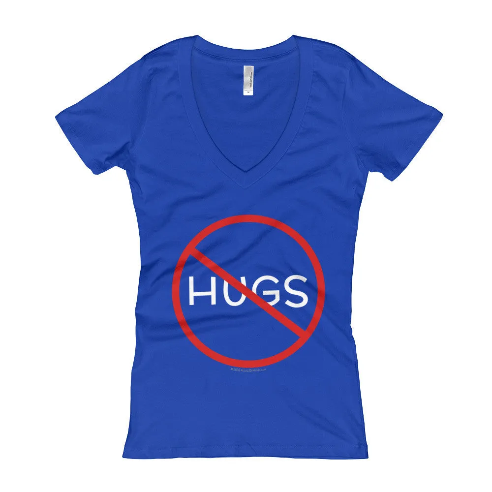 No Hugs Personal Space Fitted V-Neck T-Shirt