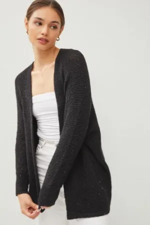 Onyx Ribbed Woven Cardigan