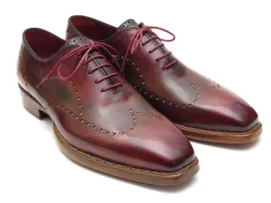 Paul Parkman Men's Goodyear Welted Wingtip Oxfords in Bordeaux & Camel