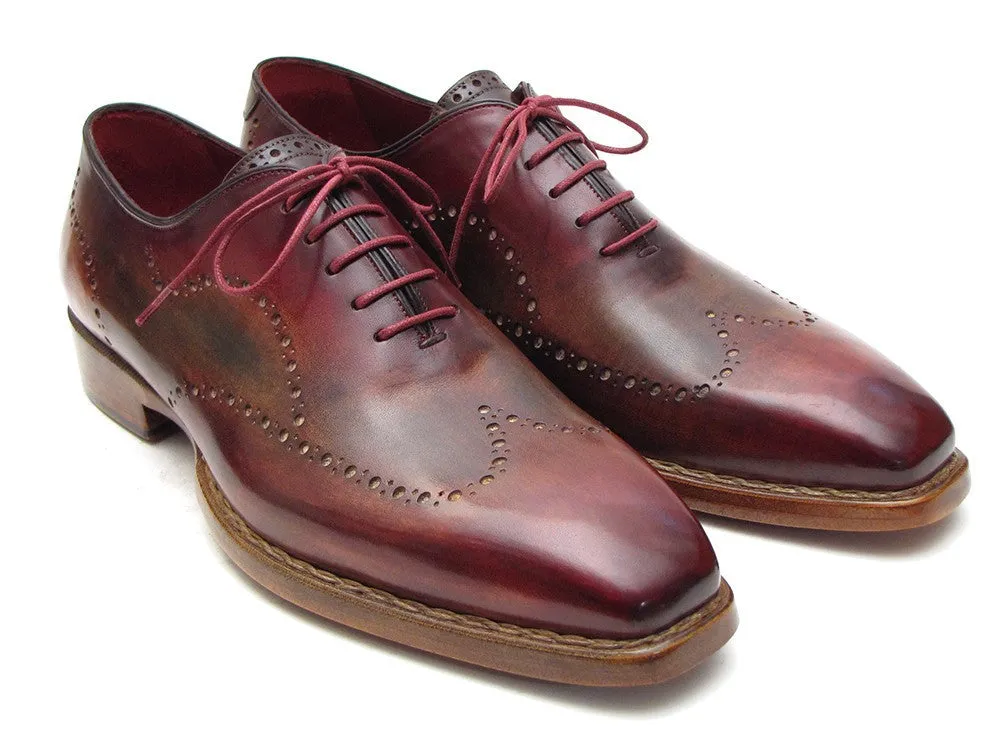Paul Parkman Men's Goodyear Welted Wingtip Oxfords in Bordeaux & Camel