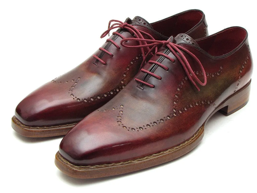 Paul Parkman Men's Goodyear Welted Wingtip Oxfords in Bordeaux & Camel