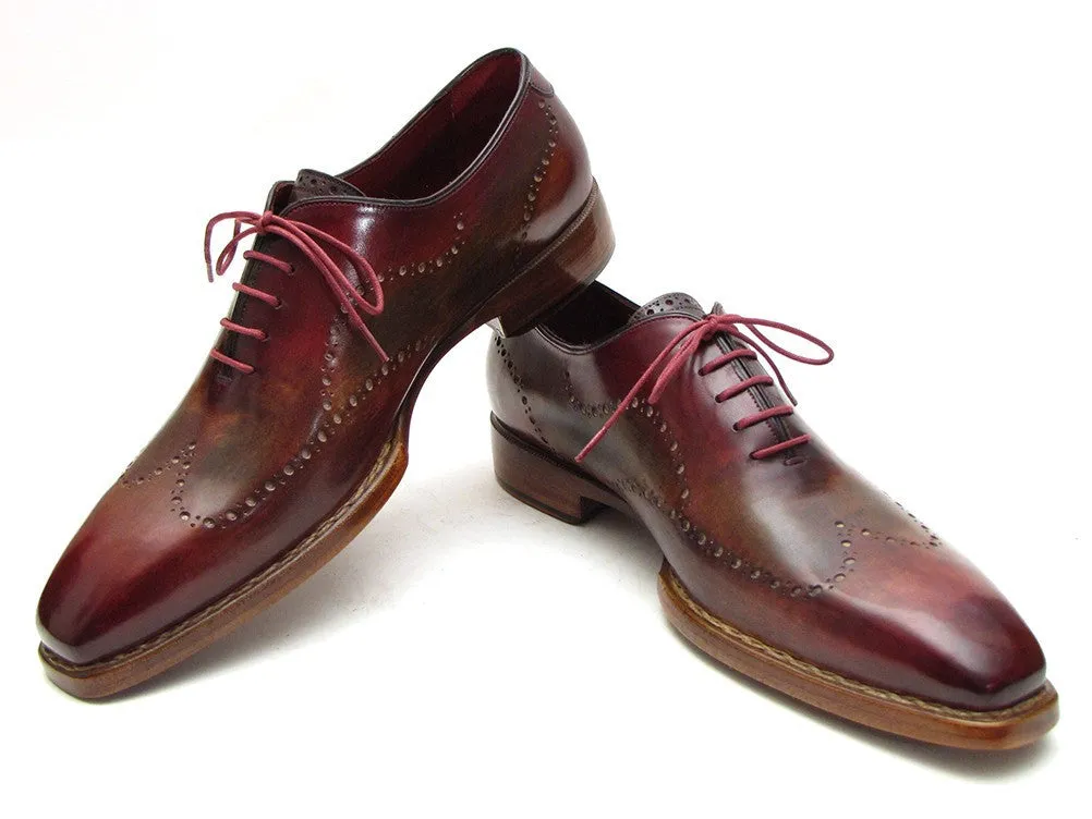 Paul Parkman Men's Goodyear Welted Wingtip Oxfords in Bordeaux & Camel