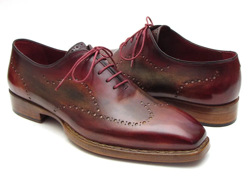 Paul Parkman Men's Goodyear Welted Wingtip Oxfords in Bordeaux & Camel