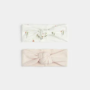 Petit Lem Firsts Tulip and Pink 2PK Headbands