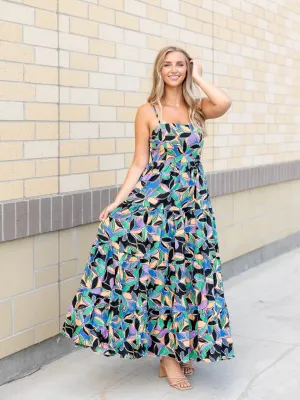 PINCH Floral Sleeveless Tiered Maxi Dress