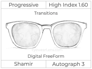 Progressive - Shamir - Autograph 3 - Digital - High Index 1.60 - Transitions Signature