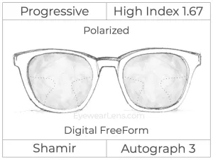 Progressive - Shamir - Autograph 3 - Digital - High Index 1.67 - Polarized