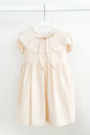 "Arabella" Apricot Lace Collar Dress