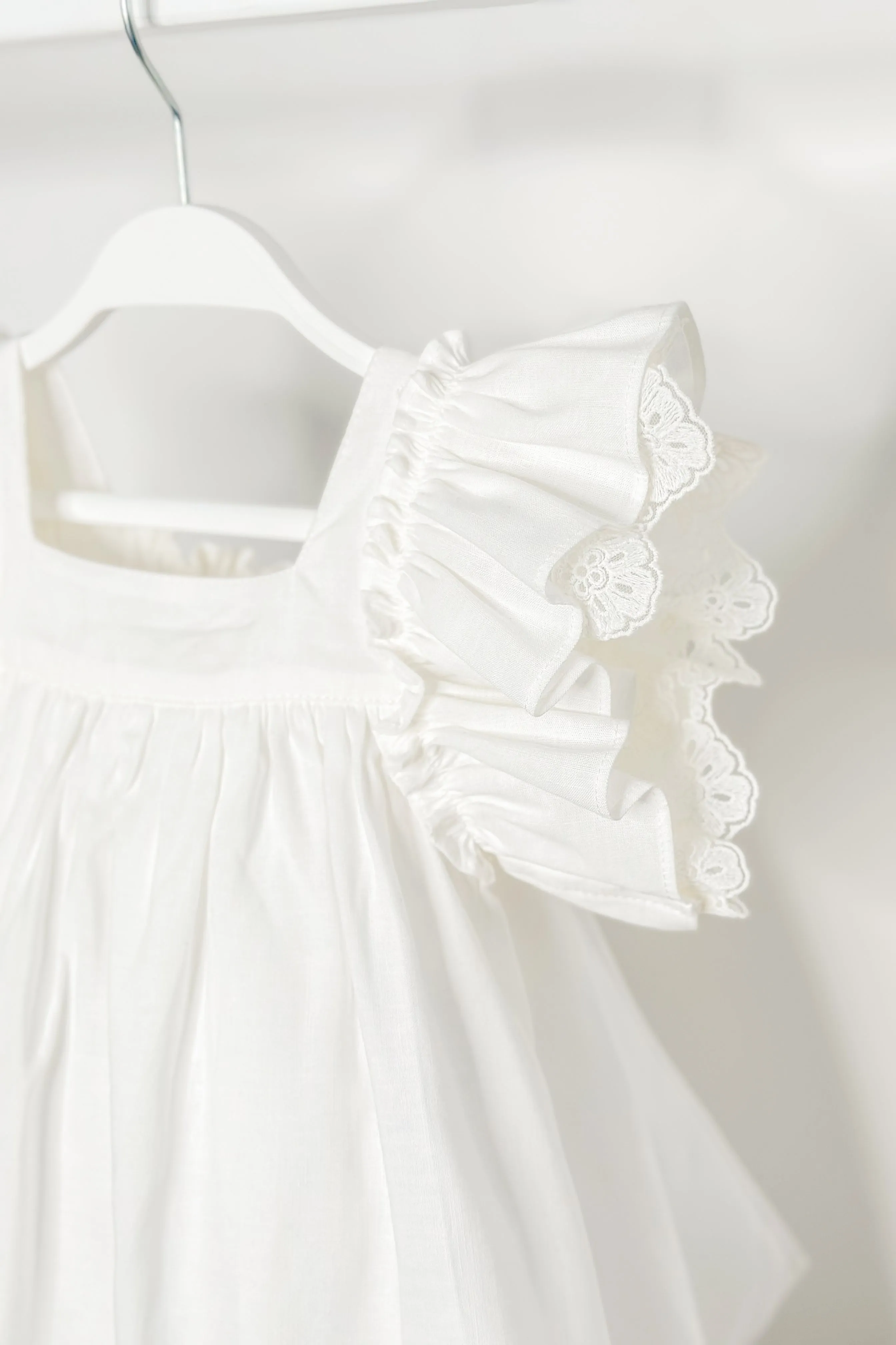 "Celine" Ivory Lace Sleeve Dress