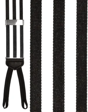 "Marsala" Black Striped Suspenders
